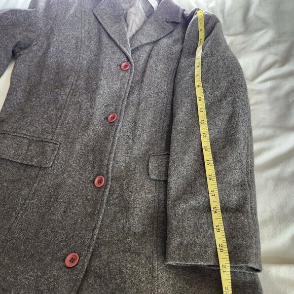 Vintage Wanko Gray Wool Blend Coat Size Large 38 Midi Length‎ Soft Luxe Jacket - Picture 12 of 13